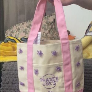 Pink and Cream Embroidered Tote